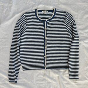 Alex Mill Blue and White Stripe Cardigan Sz M